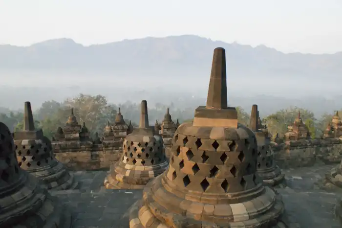 Mountain of lieing buddha near Borobudur